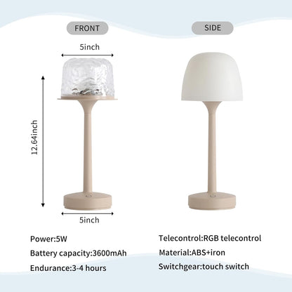 Transform Your Space with the Enchanting RGB Ocean Wave Projector Lamp - Cordless, USB Rechargeable Night Light with Remote Control and Dimmable Touch Features for Bedrooms and Living Rooms