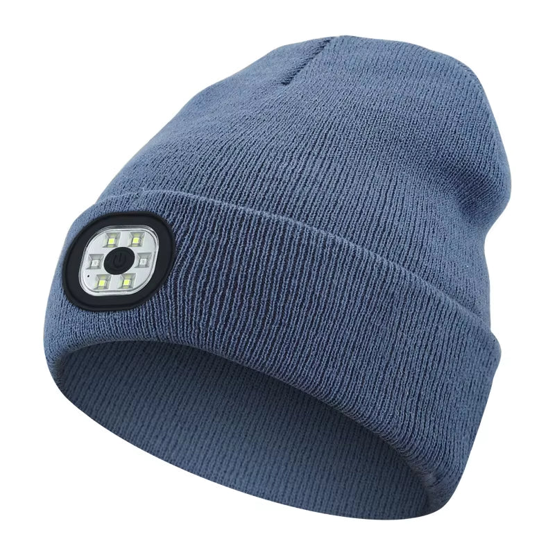 Versatile 3-in-1 Bluetooth Beanie with LED Light & Cordless Headphones - Unisex, USB Rechargeable