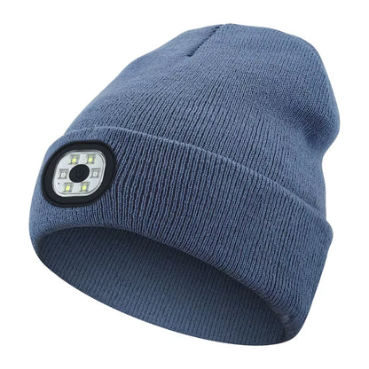 Versatile 3-in-1 Bluetooth Beanie with LED Light & Cordless Headphones - Unisex, USB Rechargeable