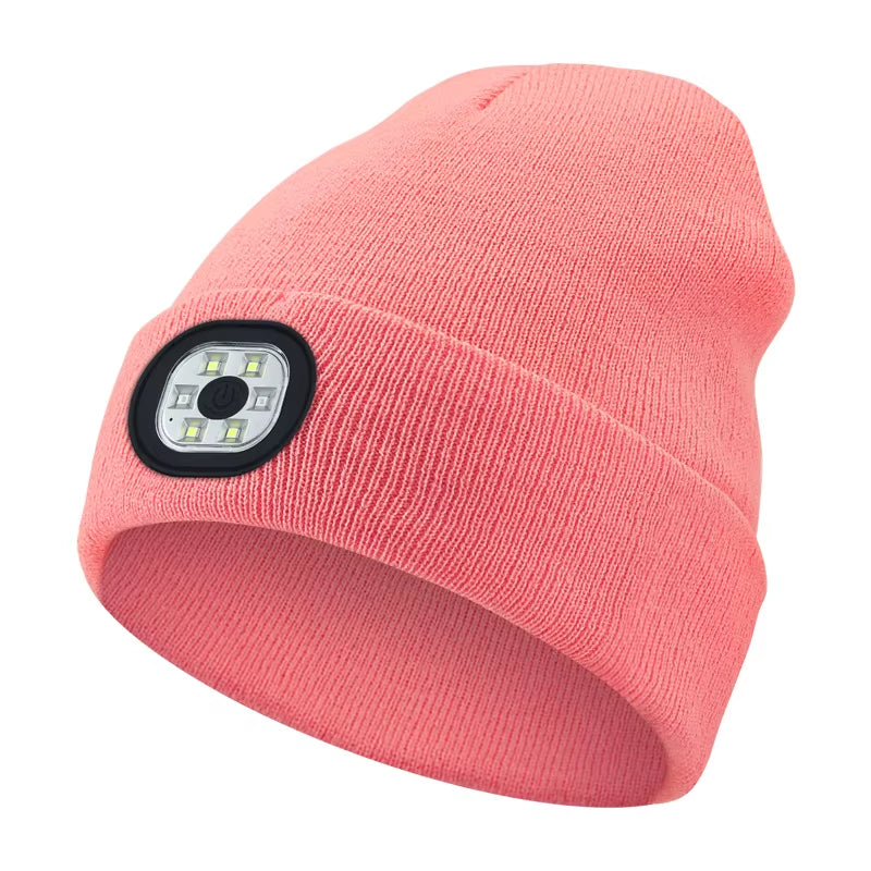 Versatile 3-in-1 Bluetooth Beanie with LED Light & Cordless Headphones - Unisex, USB Rechargeable