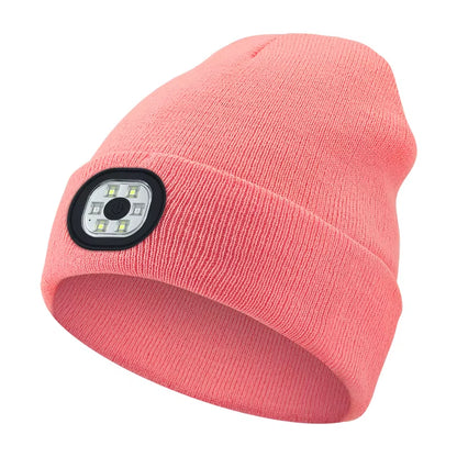 Versatile 3-in-1 Bluetooth Beanie with LED Light & Cordless Headphones - Unisex, USB Rechargeable
