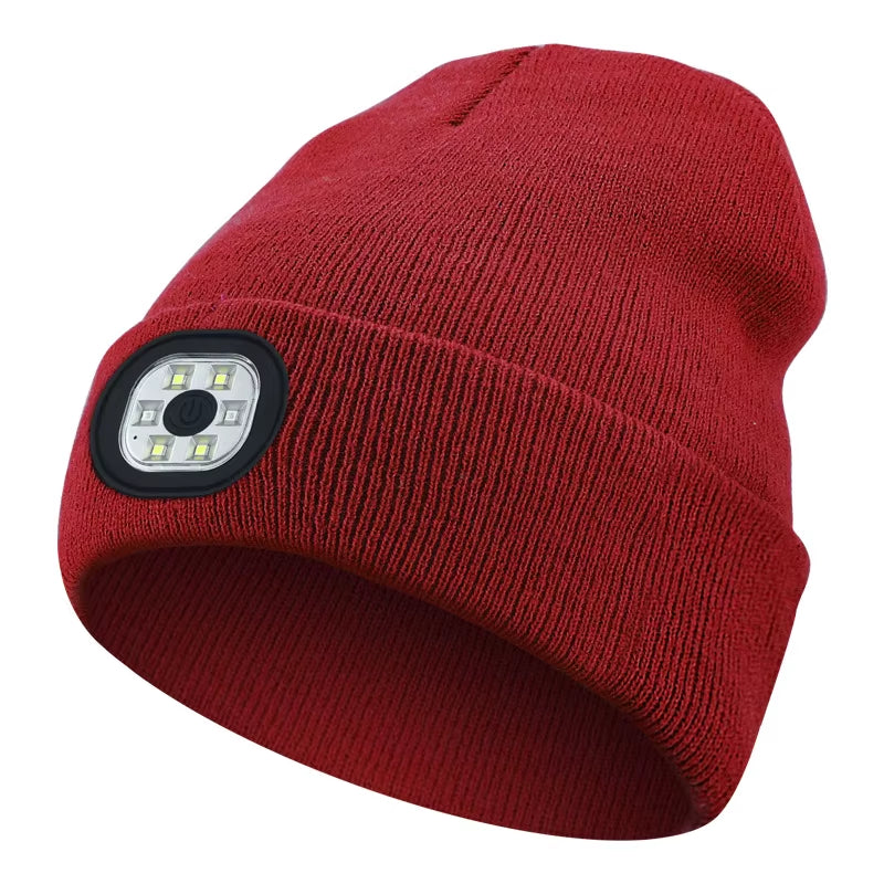 Versatile 3-in-1 Bluetooth Beanie with LED Light & Cordless Headphones - Unisex, USB Rechargeable