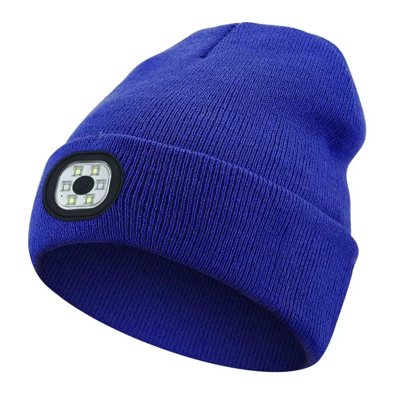 Versatile 3-in-1 Bluetooth Beanie with LED Light & Cordless Headphones - Unisex, USB Rechargeable