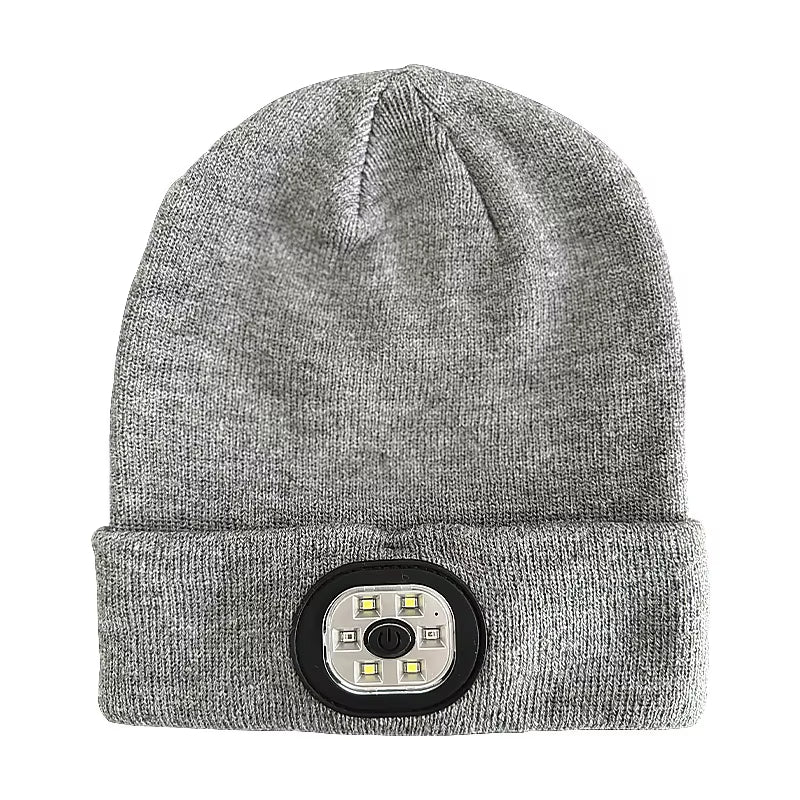 Versatile 3-in-1 Bluetooth Beanie with LED Light & Cordless Headphones - Unisex, USB Rechargeable