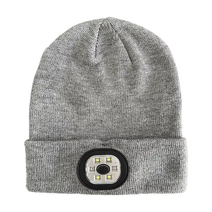 Versatile 3-in-1 Bluetooth Beanie with LED Light & Cordless Headphones - Unisex, USB Rechargeable