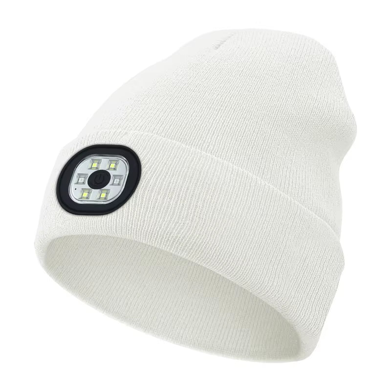 Versatile 3-in-1 Bluetooth Beanie with LED Light & Cordless Headphones - Unisex, USB Rechargeable