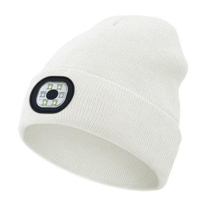 Versatile 3-in-1 Bluetooth Beanie with LED Light & Cordless Headphones - Unisex, USB Rechargeable